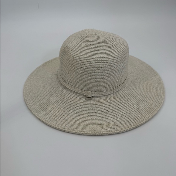 Nine West Elegant Soft White Straw Sun Hat – Chic Summer Boho Beach Style - Picture 3 of 12